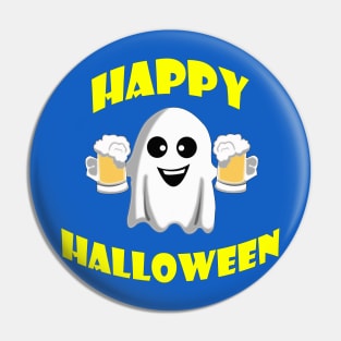 halloween ghost with beer for friends Pin