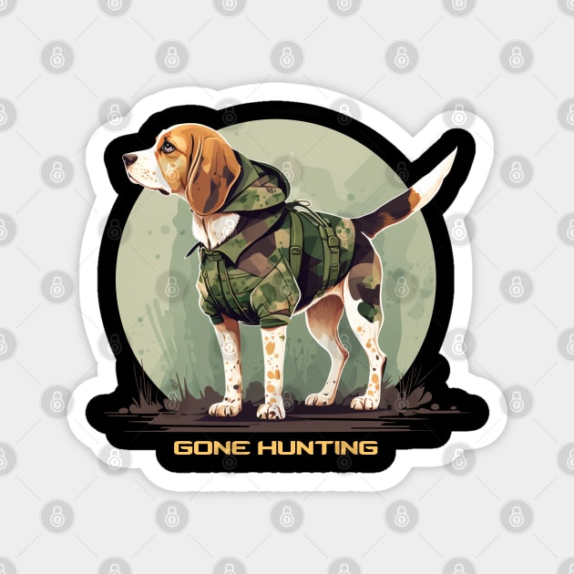 Beagle Gone Hunting Magnet by Bondoboxy