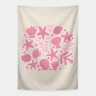 Treasures from the beach - Pink Tapestry