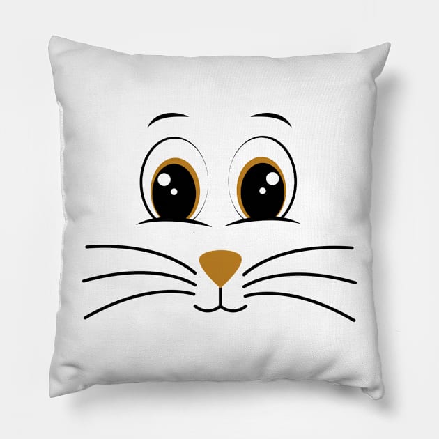 Cute Bunny Rabbit Face Costume Pillow by Mind Your Tee