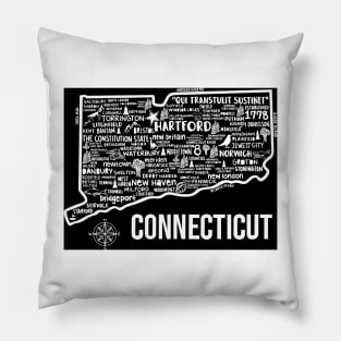 Connecticut Map Pillow