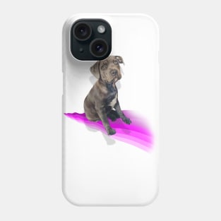 Adorable blue staffy puppy painting Phone Case