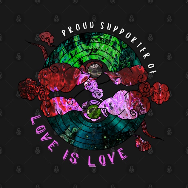 Proud Supporter of Love is Love Rainbows - Space Green & Red by v_art9