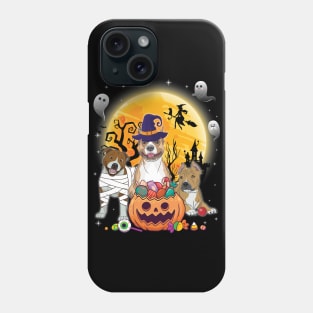 Staffordshire Bull Terrier Dog Mummy Witch Moon Ghosts Happy Halloween Thanksgiving Merry Christmas Phone Case