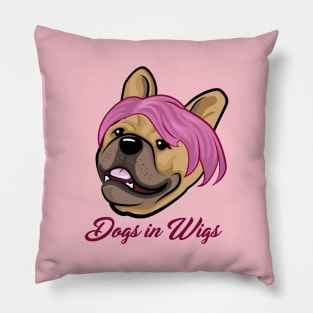 Dogs in Wigs - Funny French Bulldog Pillow