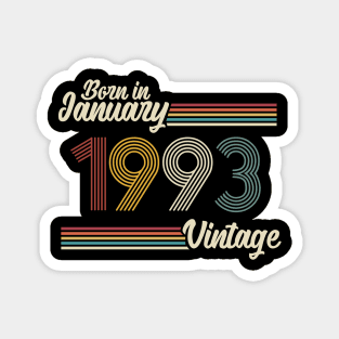 Vintage Born in January 1993 Magnet