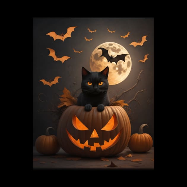 Halloween Pumpkin Cat 6 by SolidClouds