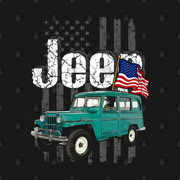 Willys Wagon Jeepcar JEEP Flag by alex77alves