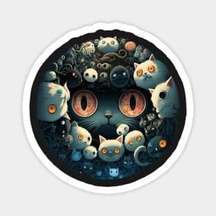 Creepy Kawaii Alien Cat Infestation Magnet