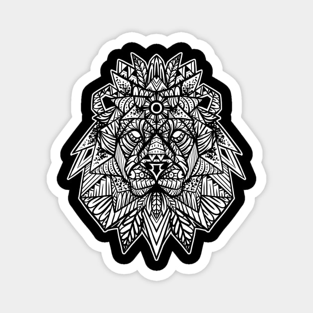 Lion Tribal Magnet by Barabarbar artwork