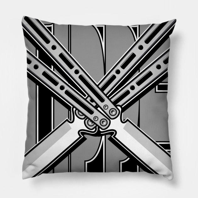 Balisong Flipper 7 Pillow by Spikeani