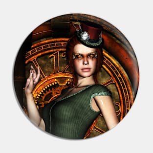 Steampunk lady Pin