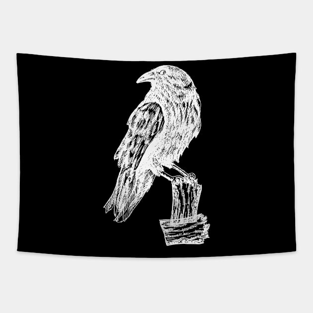 Scary Crow Raven Tapestry by shirtsyoulike