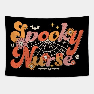 Abstract Groovy Spooky Nurse Halloween Nurse Costume Tapestry