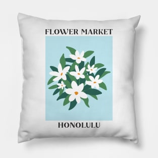 Flower Market Honolulu White Jasmine Pillow