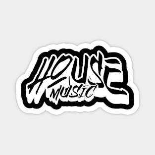 HOUSE MUSIC  - Marker with dropshadow (white) Magnet