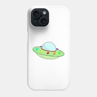 Rainbow Spaceship Phone Case