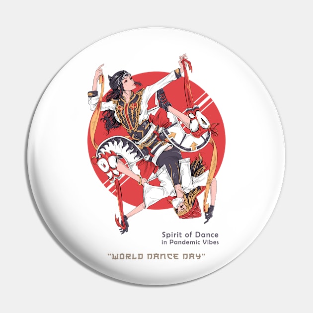 Traditional Dancer World Dance Day Ballad Oriental Japanese Pandemic Mask Style Pin by Sekaifi Studio