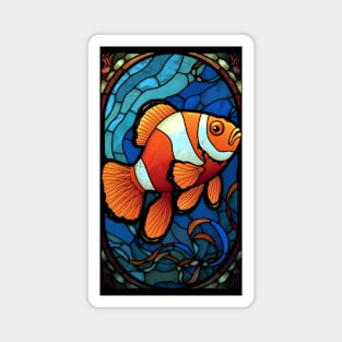 Stained Glass Style Clownfish Magnet