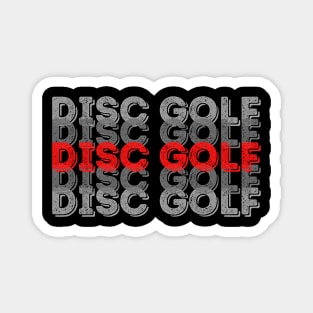 Disc Golf - Stacked red and grey text design Magnet