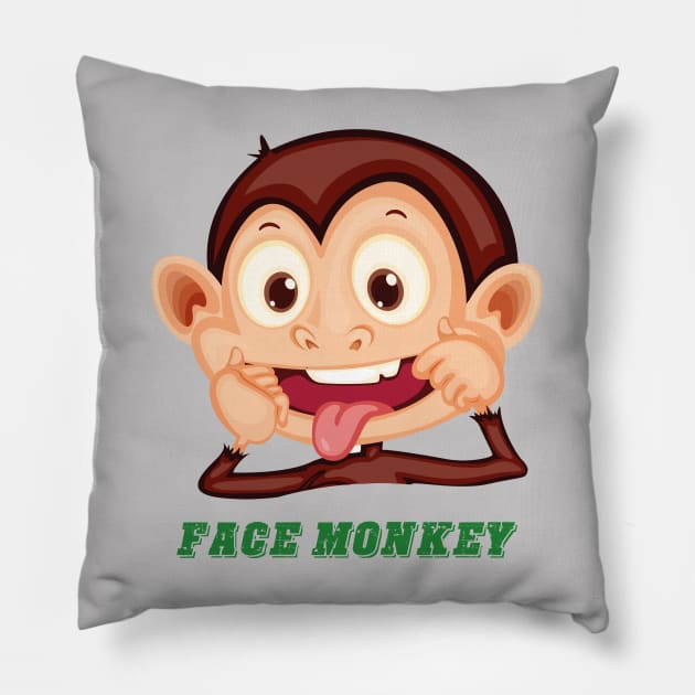 Funny monkey face Pillow by This is store