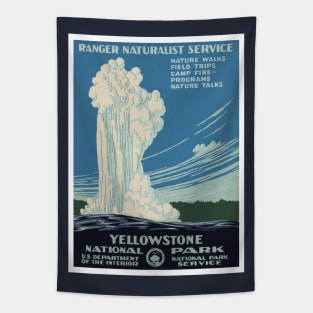 Vintage Yellowstone National Park Old Faithful Tapestry