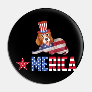 Dachshund dog Merica American Flag Patriot 4th Of July Pin