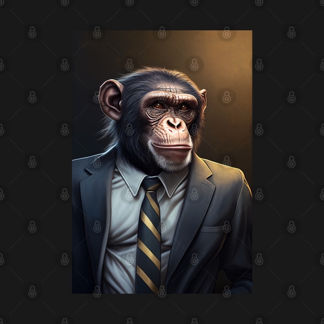 Adorable Monkey In A Suit - Fierce Chimpanzee Animal Print Art For Fashion Lovers by Whimsical Animals