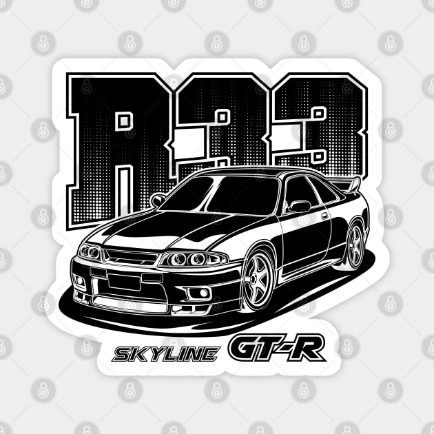 Skyline R33 GTR (Black Print) Magnet by WINdesign