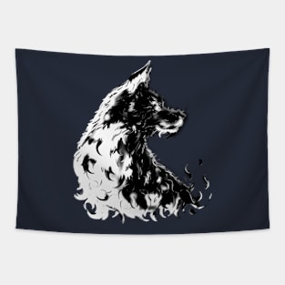 gray fire dog Tapestry