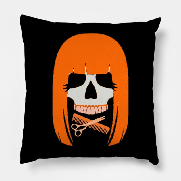 Hairdresser Skull Pillow by Nuletto