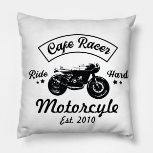 Motorcycle Caferacer Est 2010 White Pillow