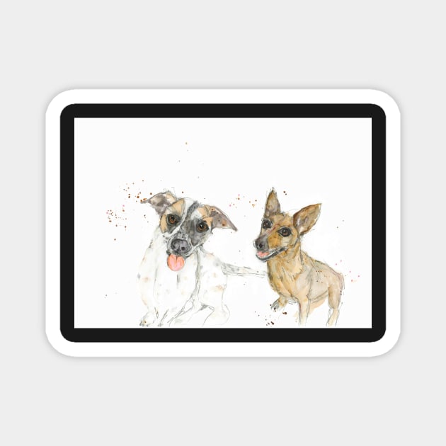 Pearl and Gerty painted in alcohol inks Magnet by atep