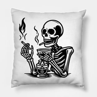 skeleton smoking Pillow