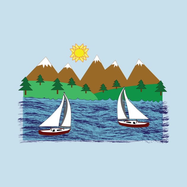 Sailing design, sailboats, wilderness, nature, outdoors by sandyo2ly