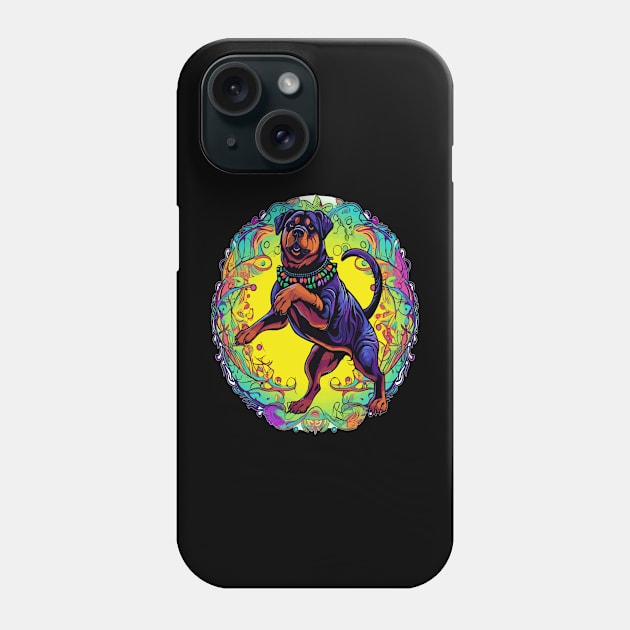 Funny Dancing Rottweiler Dog Circus Phone Case by QQdesigns