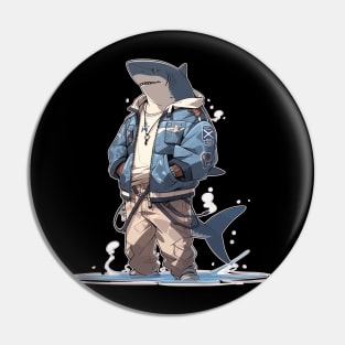 Anime Great White Shark Lifeguard Pin