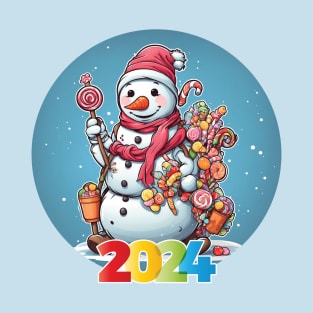 Snowman candy 2024 T-Shirt