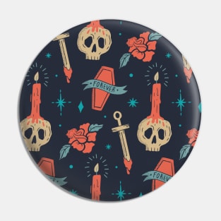 Halloween Skulls Pattern Pin