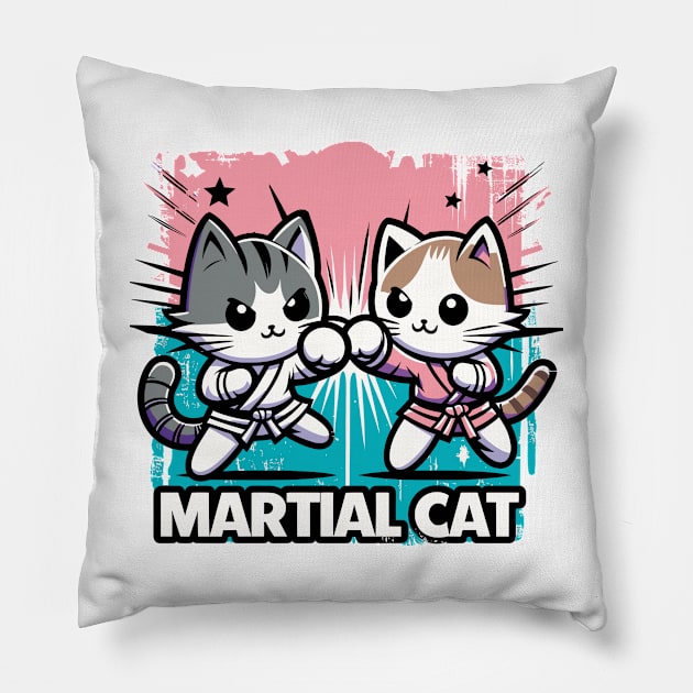 Martial Cat Pillow by Cutetopia