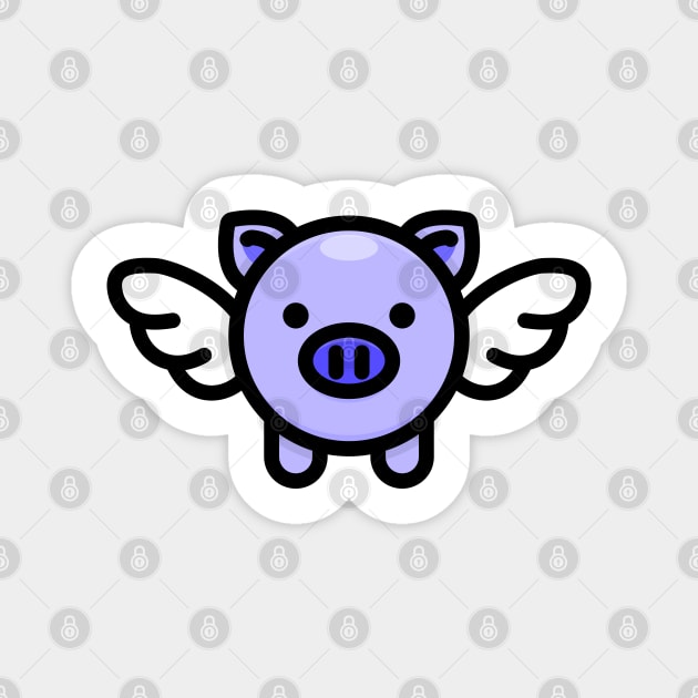 When Pigs Fly: Blue Magnet by Red Wolf