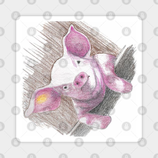 Pig Magnet by ReneeDixonArt