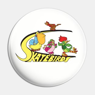 Skate Birds Cartoon Pin