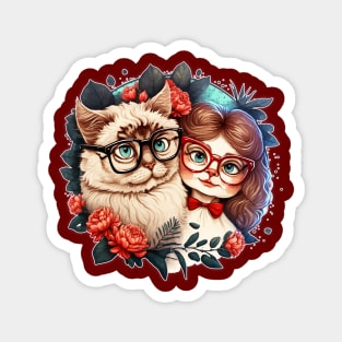 Cat Couple Valentine's Day Funny Matching Couple Magnet