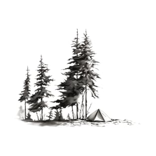 Camping in nature under the trees T-Shirt