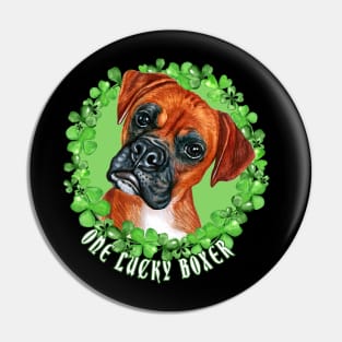 One Lucky Boxer Funny St. Patrick Dog Pin