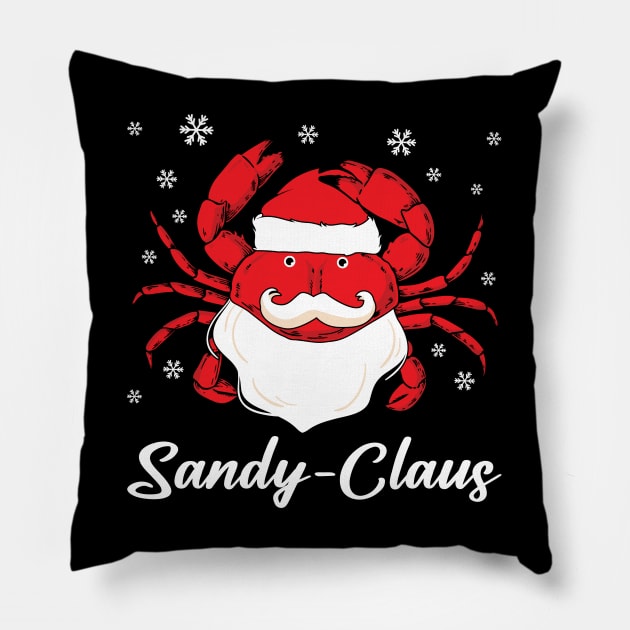 sandy claus Pillow by MZeeDesigns