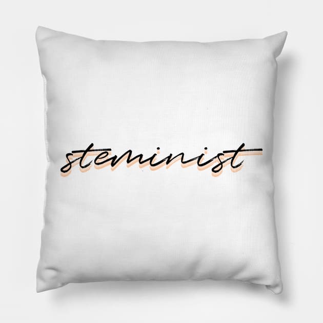 Steminist Peach Pillow by emilykroll