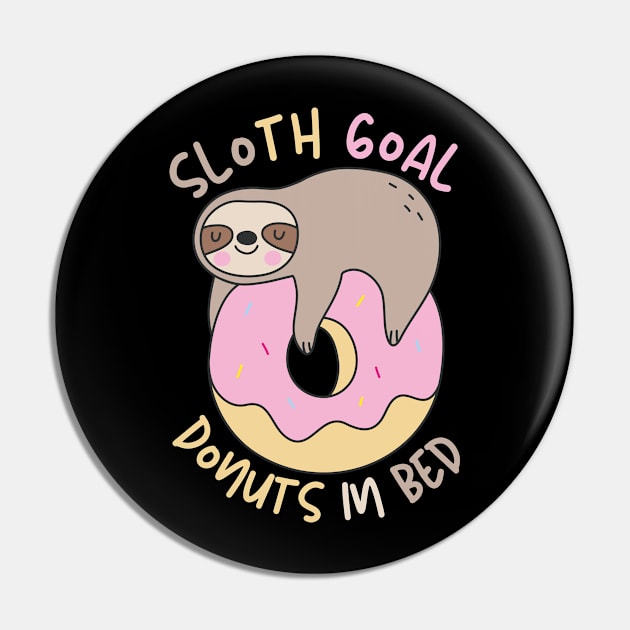 Sloth Goal Donuts in Bed Pin by NomiCrafts