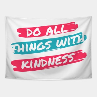 Red and Teal Brushstroke Kindness Typography Tapestry